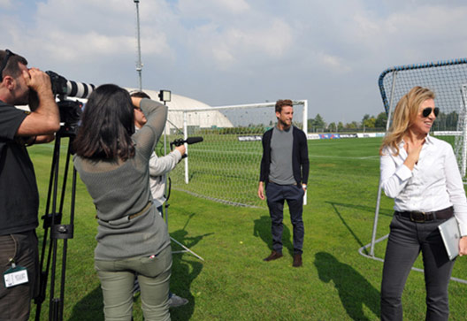 Centro di allenamento Juventus (Vinovo, To) - Claudio Marchisio sul set per la campagna AIRC - Un Gol per la Ricerca 2012 (organizzazione SportWide Group)